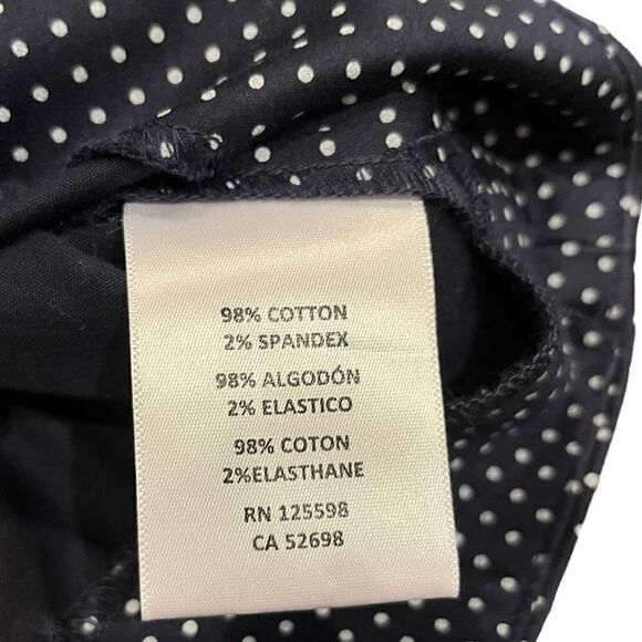 Ellen Tracy Navy And White Polkadot Pull On Pants, Size 10 - Picture 7 of 7